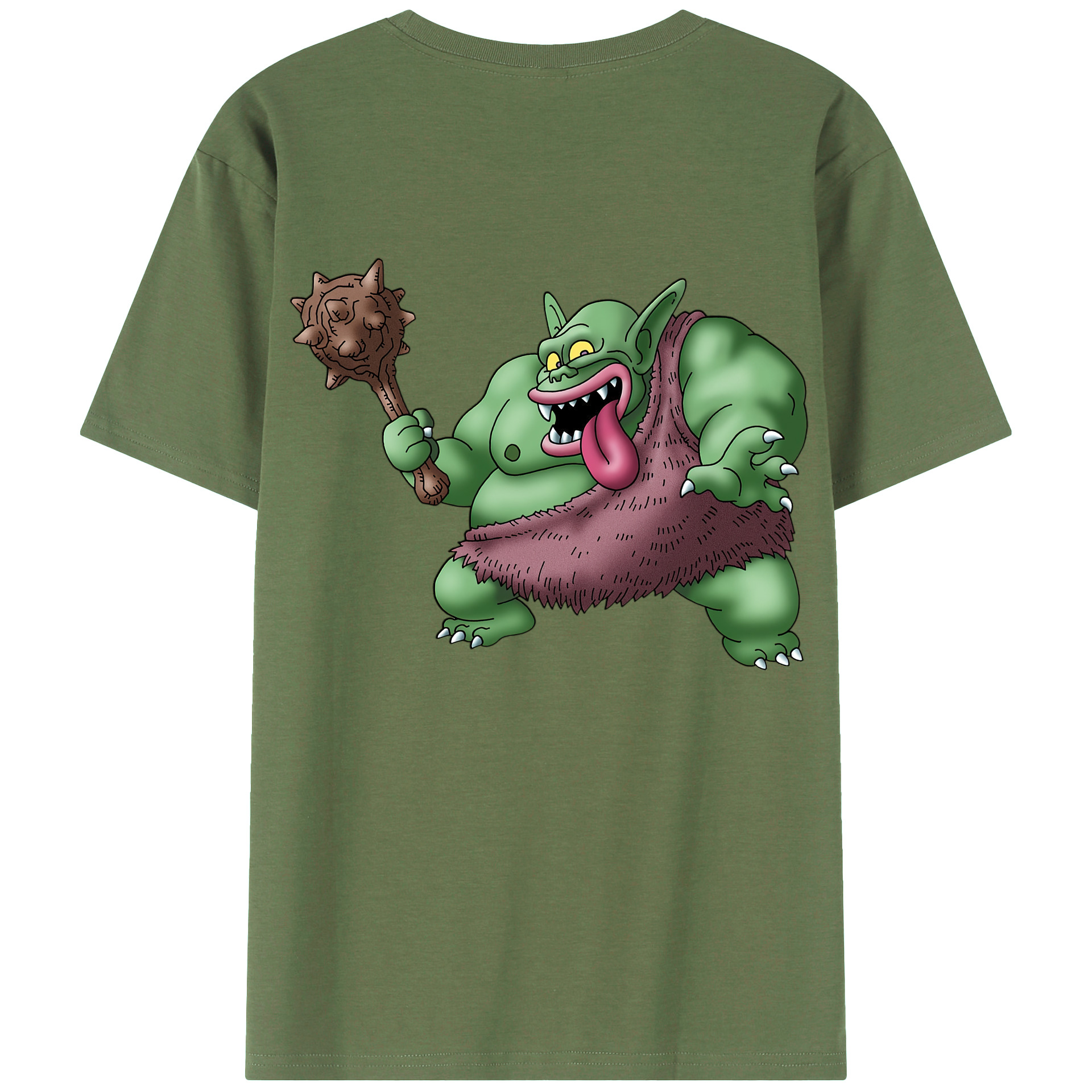 （画像用） ドラゴンクエスト Doragon Kuesuto Dragon Quest 綿100％ メンズ半袖Tシャツ（バックプリント） 通気性